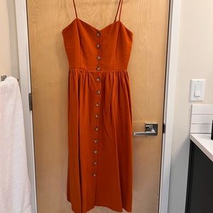 Zara burnt orange sundress. Linen like material. Size 2